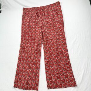 Joie Silk Wide Leg Pants Womens 6 Red Pull On Floral Flowy Vacation Quiet Luxury